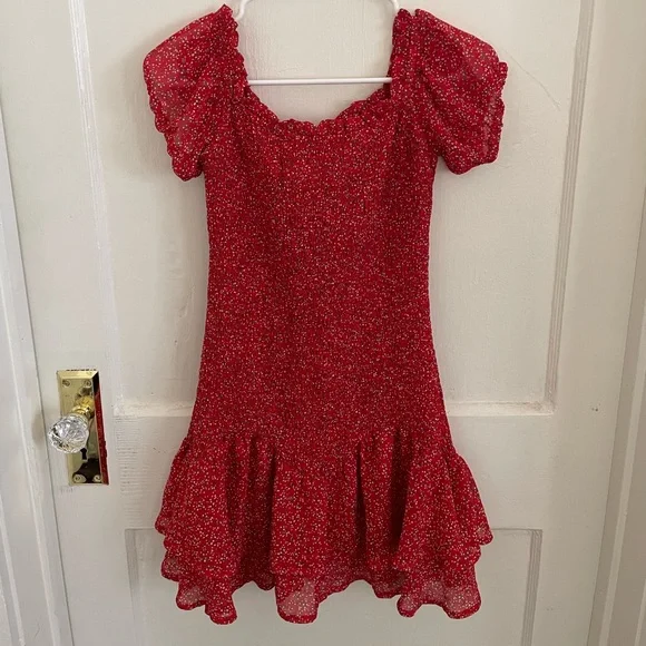 open lace back dress Lars Mini Dress Red main image 1